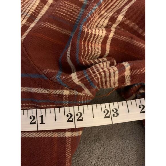 Kuhl Fugitive Flannel Mens Small Plaid Long Sleeve Shirt Brown Button Pocket - Picture 7 of 12